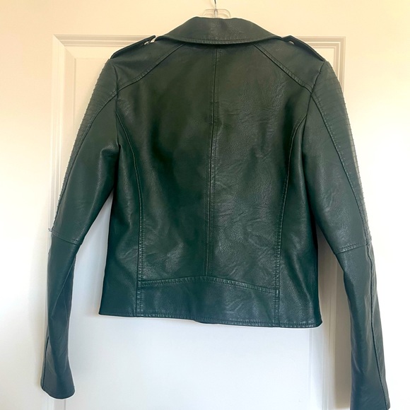 Green ‘leather’ moto jacket - Picture 2 of 4
